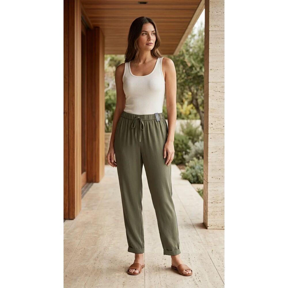 Kenneth Cole New York Olive green 100% Viscose Tailored pants | Sz XL